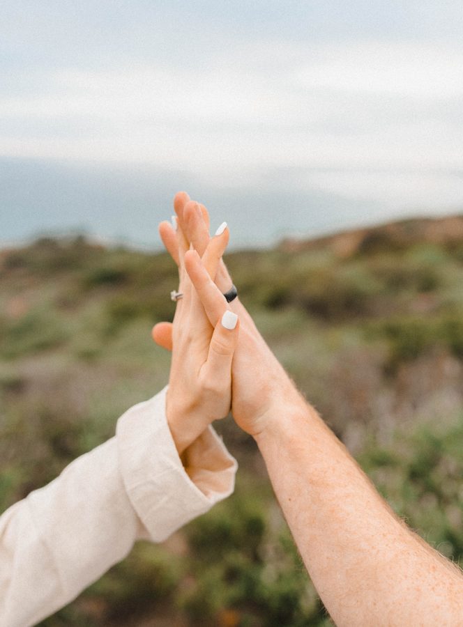 wedding rings pose california white nails