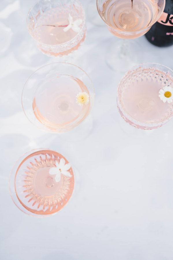 unique wedding cocktail pink aesthetic champagne