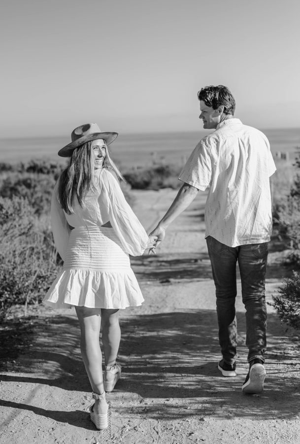 black and white crystal cove state park engagement
