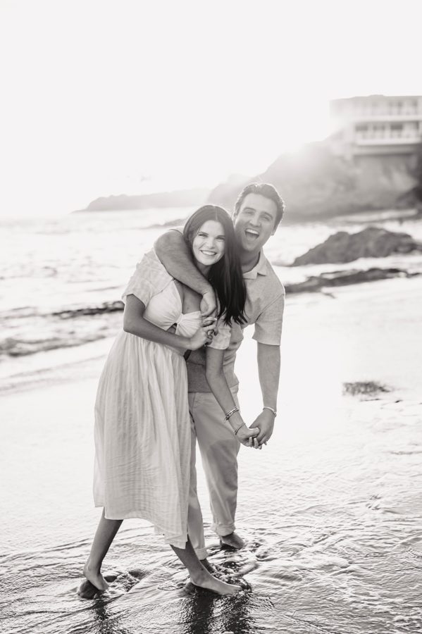 black and white divers cove couples shoot