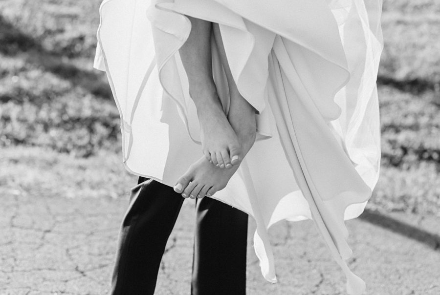 intimate bluemont vineyard wedding black and white bride and groom