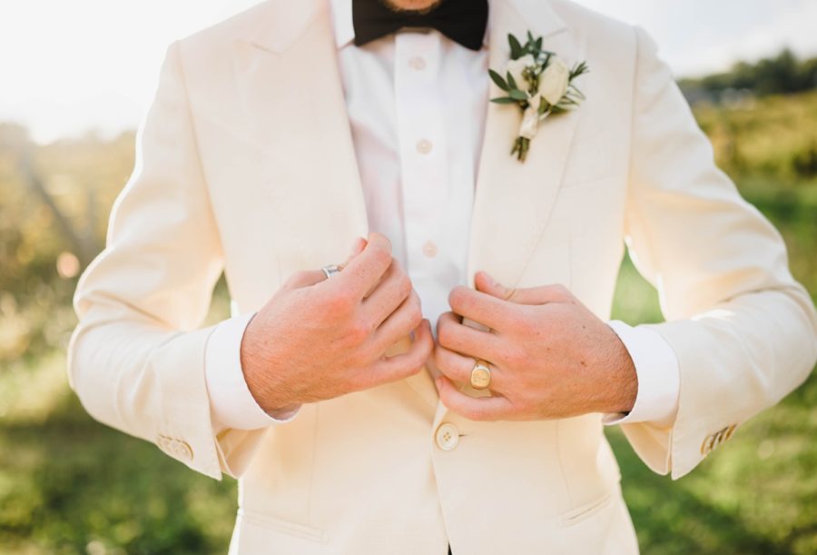 intimate bluemont vineyard wedding groom details
