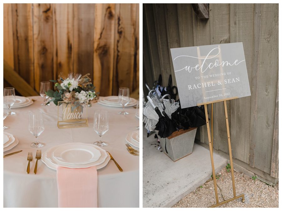 reception tablescape travel signs inspired by couple welcome sign big spring farm